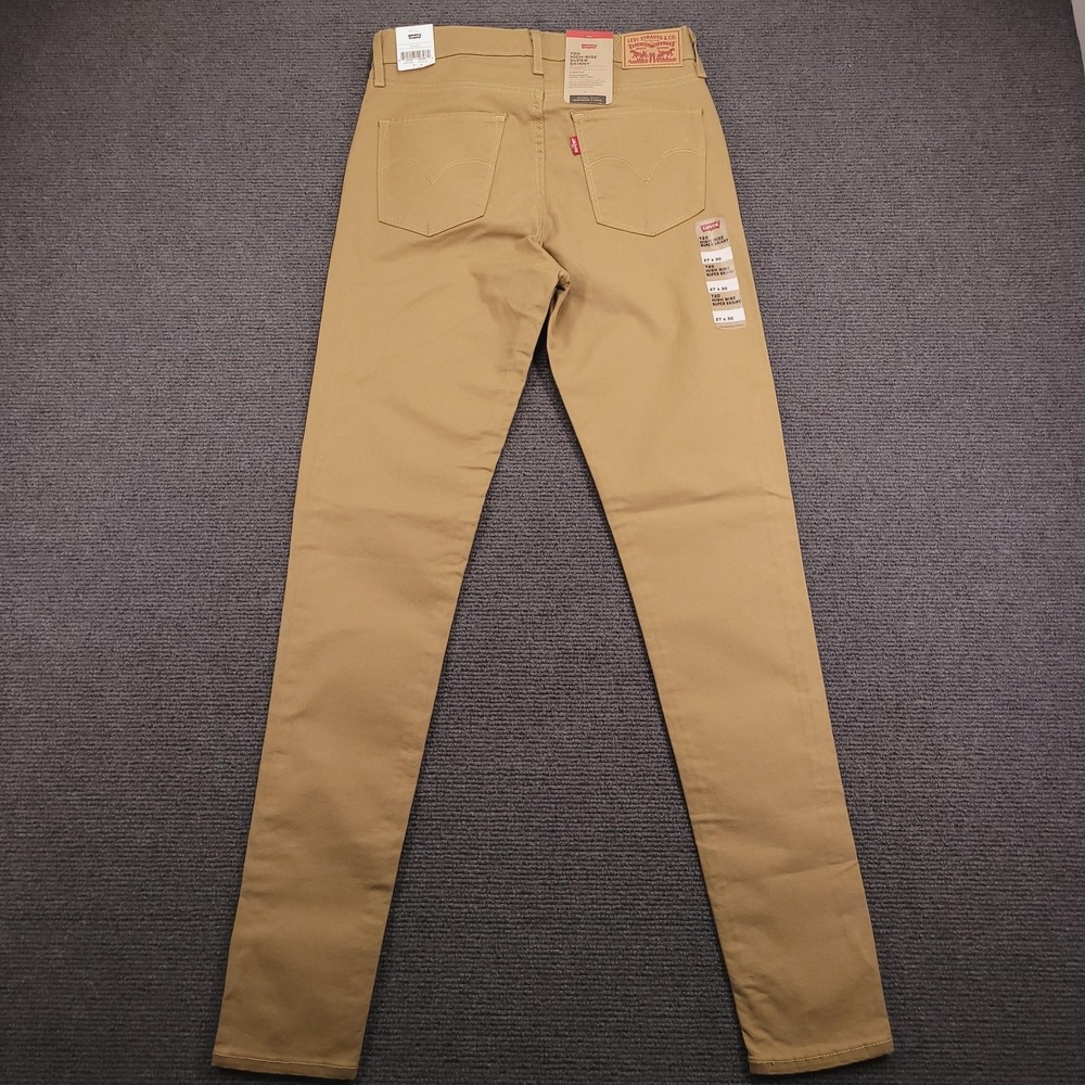 LEVIS 720 Jeans Womens Size 27 High Rise Super Skinny Camel/Tan Denim 27x30 NEW